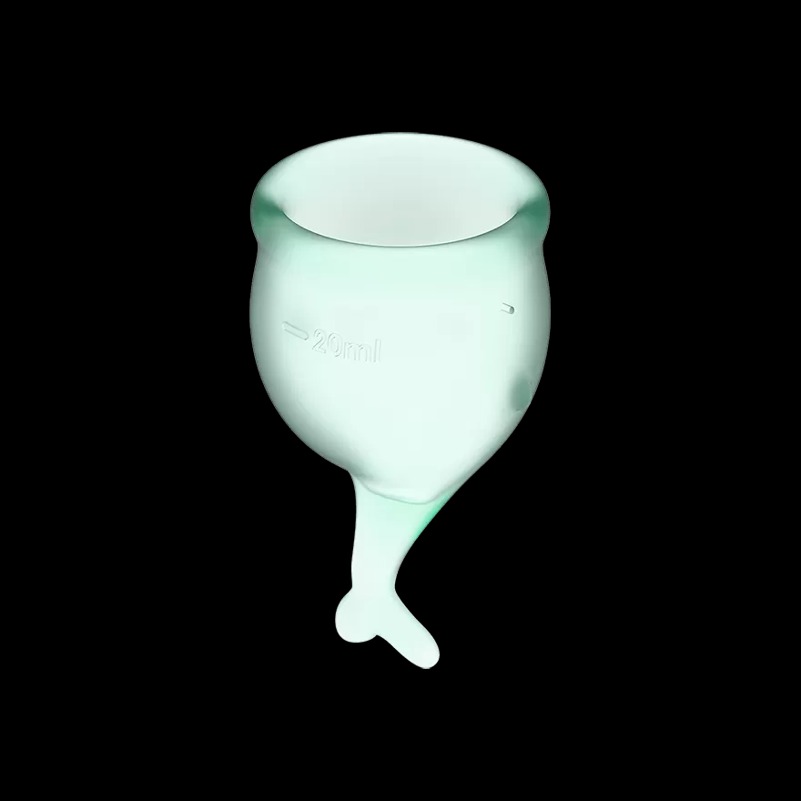 Набор менструальных чаш, 2шт Satisfyer Feel secure Menstrual Cup Light green Светло зеленый, J1766-1 оптом