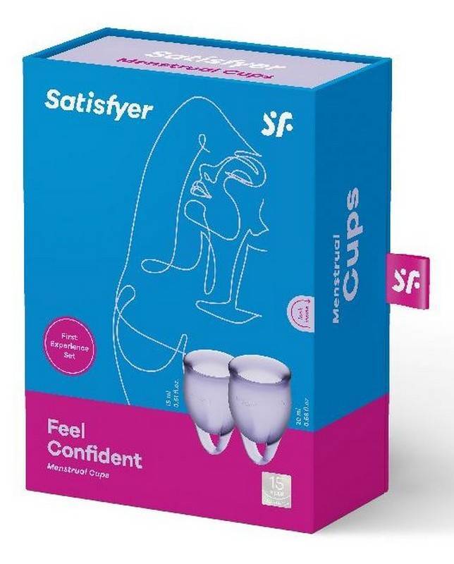 Набор менструальных чаш, 2шт Satisfyer Feel confident Menstrual Cup Lilla Лиловый, J1762-4 оптом