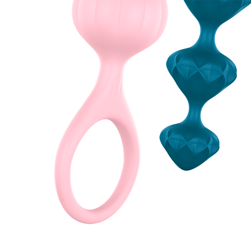Набор анальных цепочек Satisfyer Beads  (set of 2) (Colored)  Синий, розовый, J01753/J01756ColorSet оптом