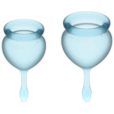 Набор менструальных чаш, 2шт Satisfyer Feel good Menstrual Cup Light Blue Голубой, J1763-3 оптом