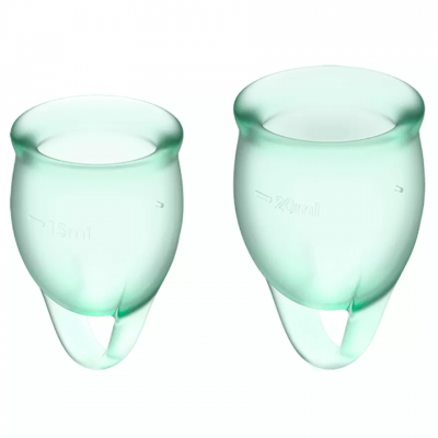 Набор менструальных чаш, 2шт Satisfyer Feel confident Menstrual Cup Light green Зеленый, J1762-1