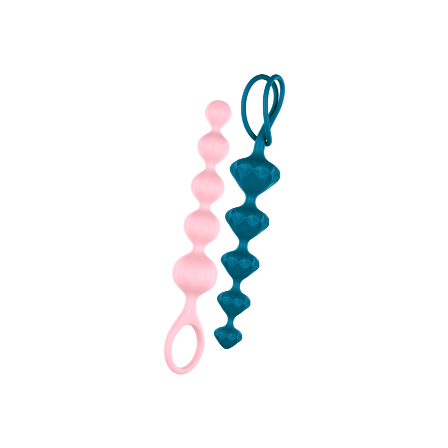 Набор анальных цепочек Satisfyer Beads  (set of 2) (Colored)  Синий, розовый, J01753/J01756ColorSet оптом