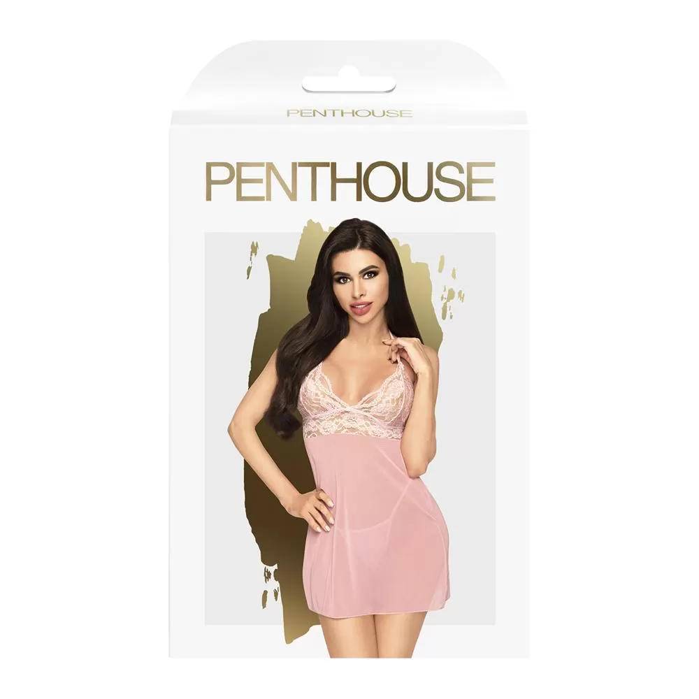 Сорочка и трусы стринги Penthouse Bedtime story Розовый S/M 4006161 оптом