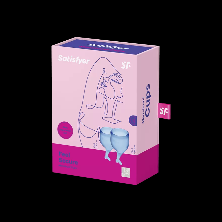 Набор менструальных чаш, 2шт Satisfyer Feel secure Menstrual Cup blue Голубой, J1766-6 оптом