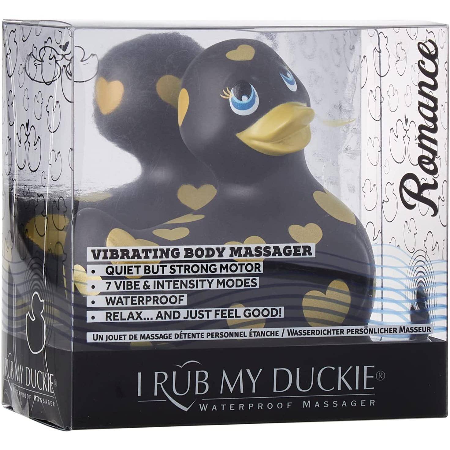 Вибратор-уточка Big Teaze Toys I Rub My Duckie 2.0, черно-золотистый E29016 (жен. вибратор) оптом