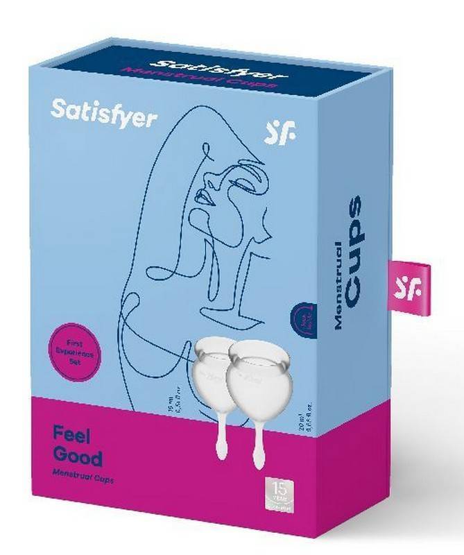 Набор менструальных чаш, 2шт Satisfyer Feel good Menstrual Cup Transparent  Прозрачный, J1763-2 оптом