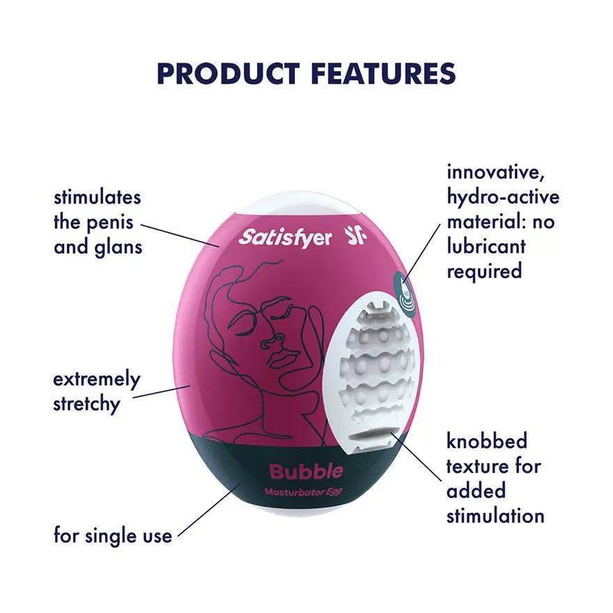 Мастурбатор Satisfyer Masturbator Egg Single (Bubble) Violet фиолетовый, 4010014 оптом
