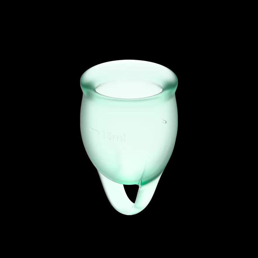 Набор менструальных чаш, 2шт Satisfyer Feel confident Menstrual Cup Light green Зеленый, J1762-1 оптом