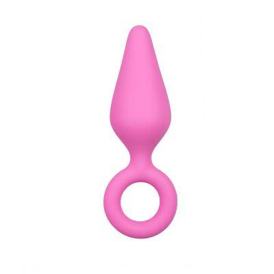 Pink Buttplugs With Pull Ring - Medium ET215PNK