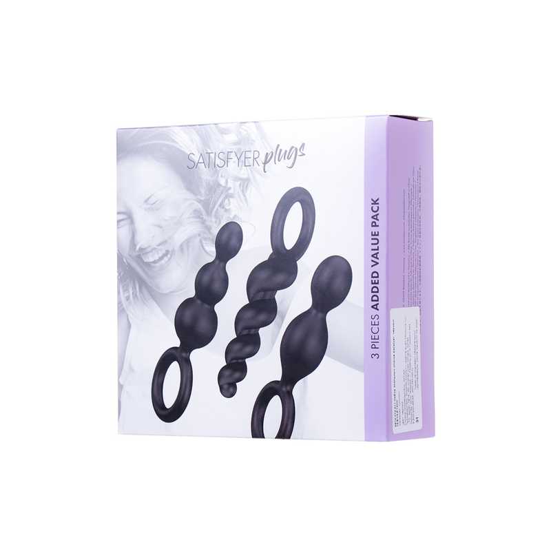 Набор анальных пробок Satisfyer Plugs black (set of 3)  Черный, EE73-774-0118 оптом