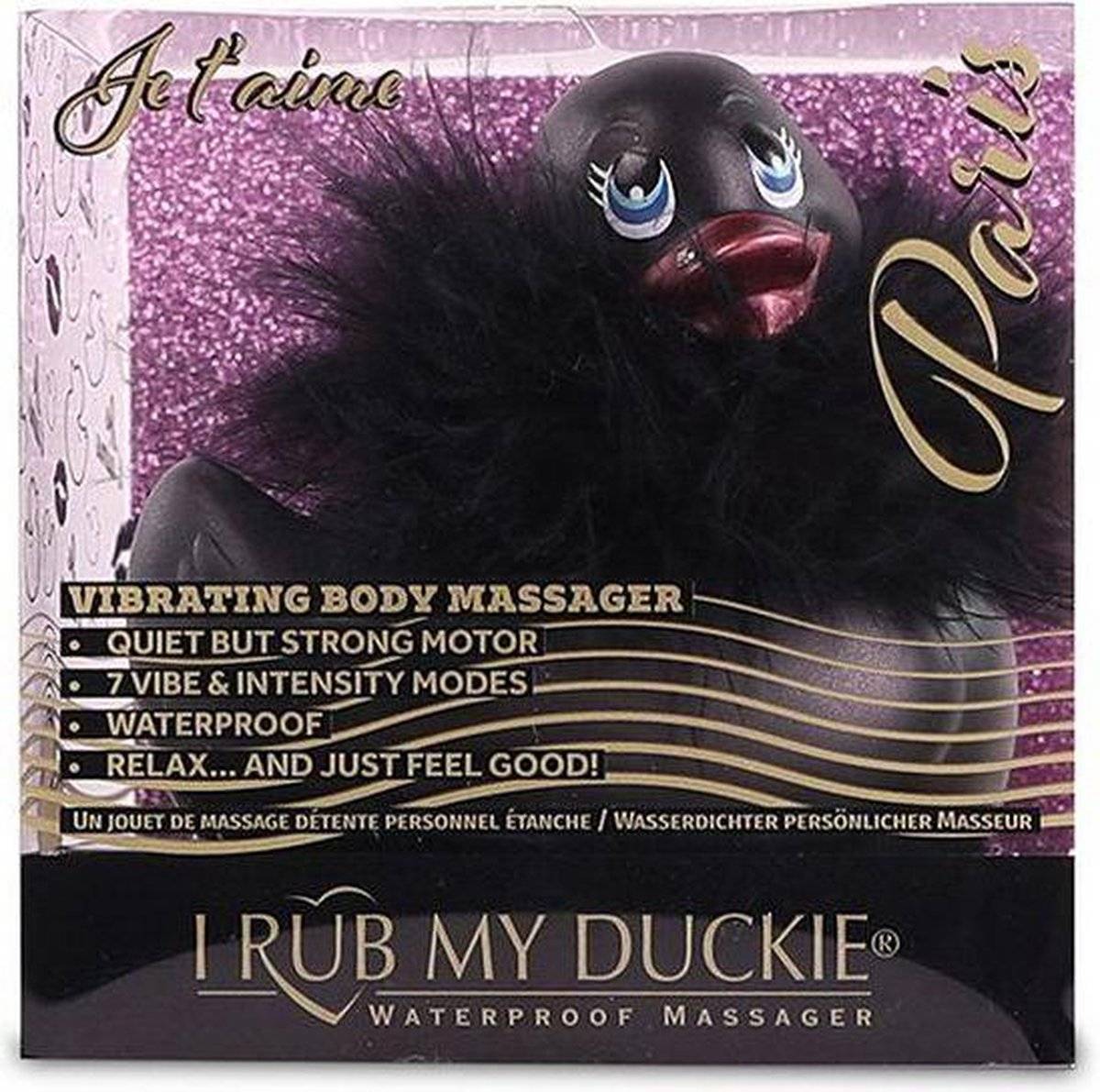 Вибратор-уточка Big Teaze Toys I Rub My Duckie 2.0, черный E29004 (жен. вибратор) оптом