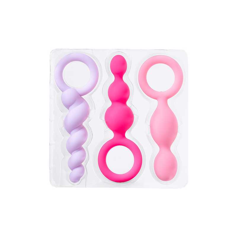 Набор анальных пробок Satisfyer Plugs colored (set of 3)  Розовый, сиреневый, EE73-775-0118 оптом