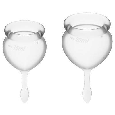 Набор менструальных чаш, 2шт Satisfyer Feel good Menstrual Cup Transparent  Прозрачный, J1763-2 оптом