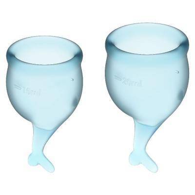 Набор менструальных чаш, 2шт Satisfyer Feel secure Menstrual Cup Light Blue Голубой, J1766-3 оптом