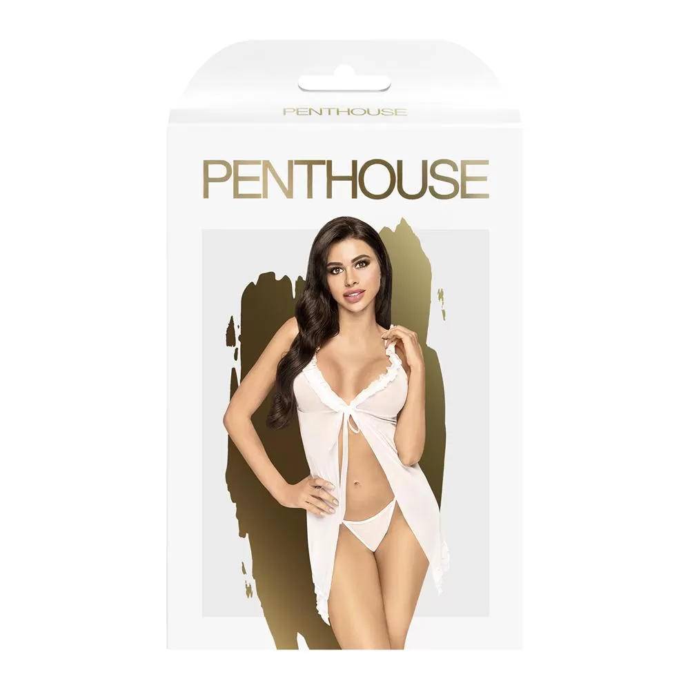 Сорочка и трусы стринги Penthouse After sunset Белый S/M 4004433 оптом
