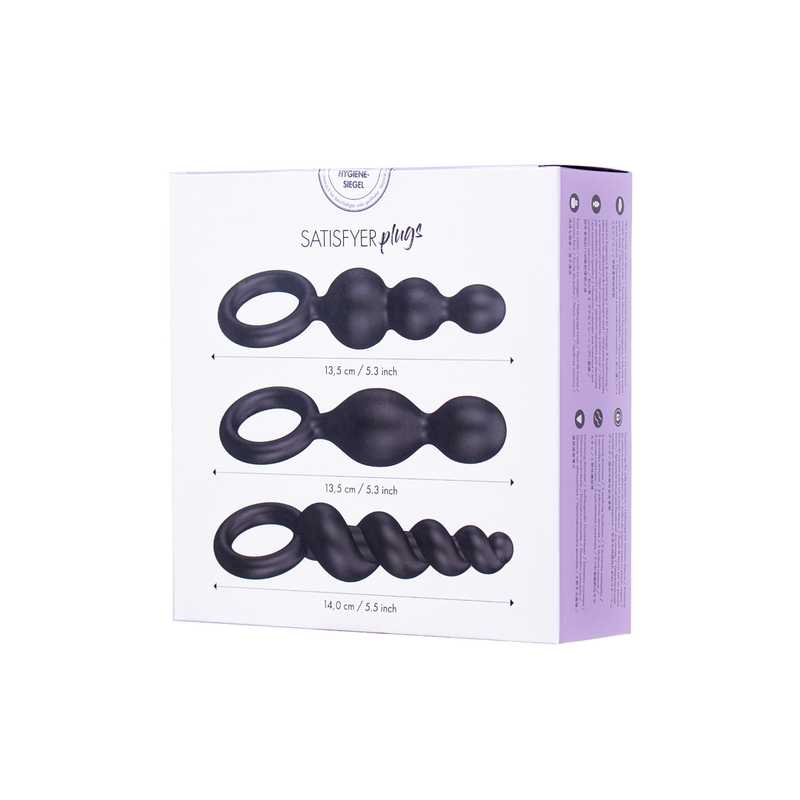 Набор анальных пробок Satisfyer Plugs black (set of 3)  Черный, EE73-774-0118 оптом