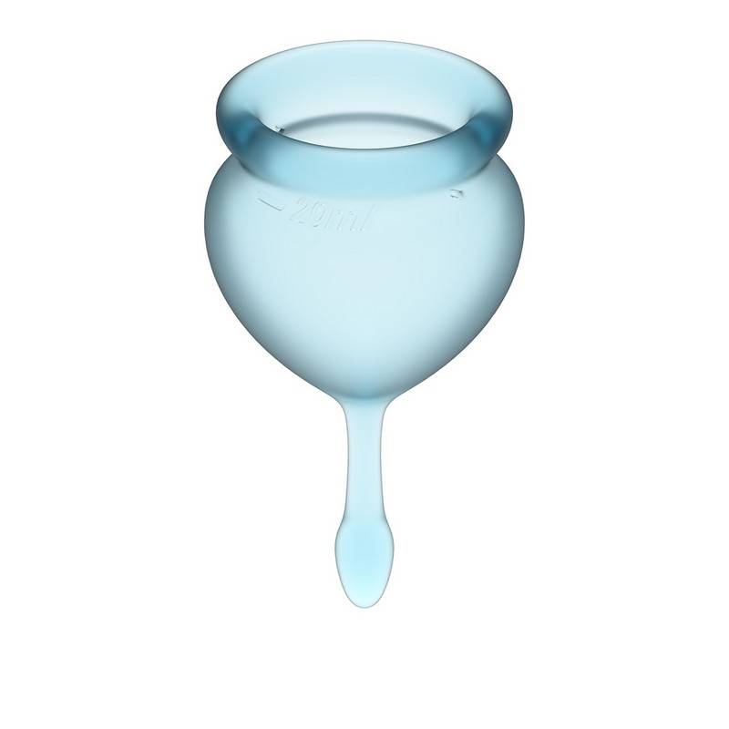 Набор менструальных чаш, 2шт Satisfyer Feel good Menstrual Cup Light Blue Голубой, J1763-3 оптом