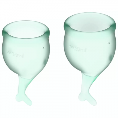 Набор менструальных чаш, 2шт Satisfyer Feel secure Menstrual Cup Light green Светло зеленый, J1766-1