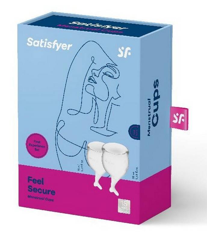 Набор менструальных чаш, 2шт Satisfyer Feel secure Menstrual Cup Transparent Прозрачный, J1766-2 оптом