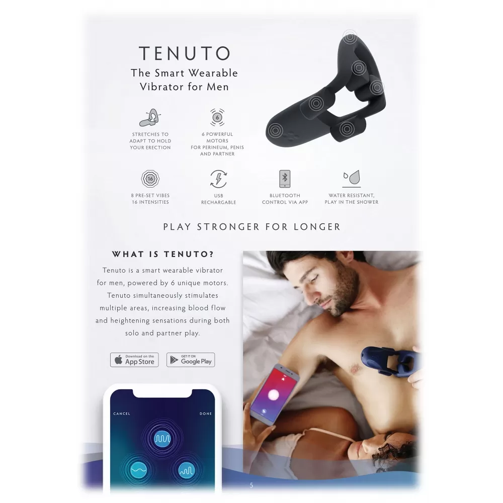 Вибратор MysteryVibe Tenuto: The Smart Wearable Vibrator серый, MV_TENUTO_2  оптом | SOHO Wellness - B2B