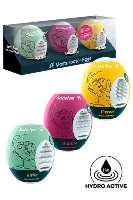 Masturbator Eggs (set of 3) (Riffle,Bubble, Fierce) 4001807 ( мастурбатор)