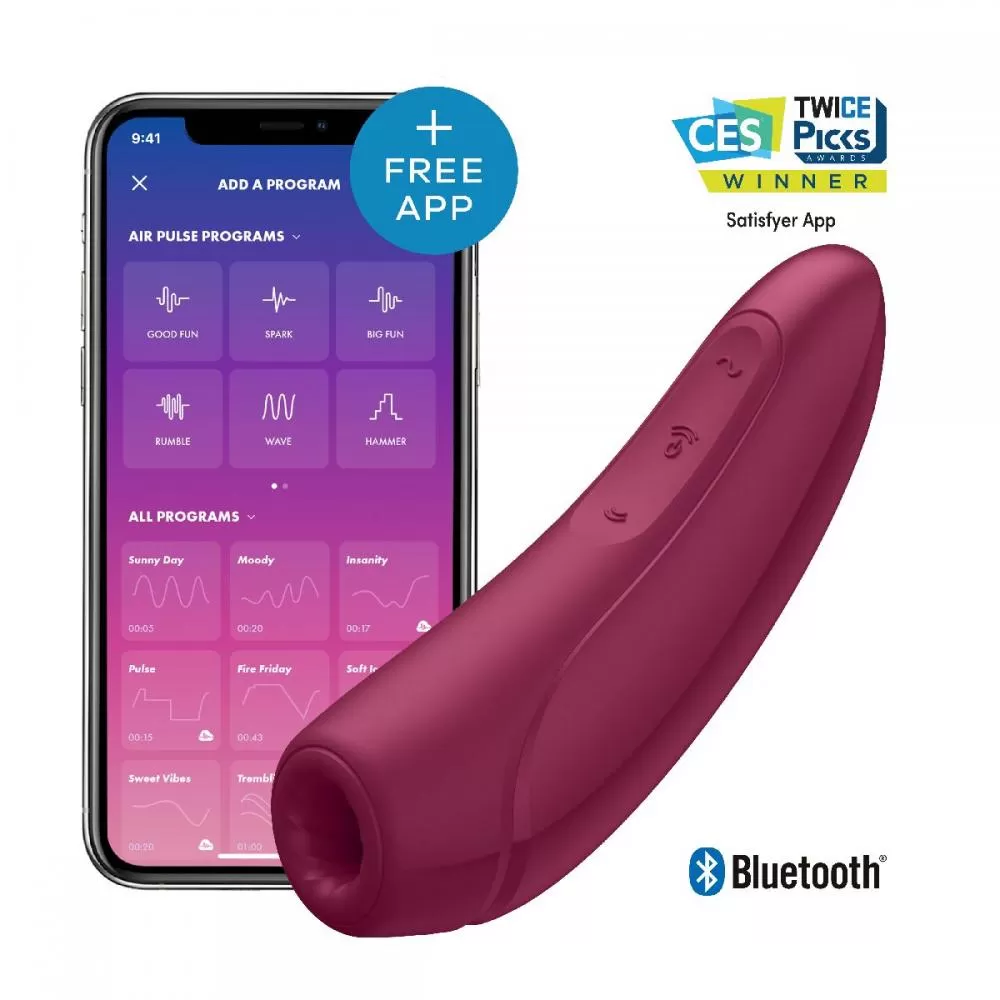 Вакуумно-волновой стимулятор Satisfyer Curvy 1+ red-pink Красный, J2018-80-3 оптом