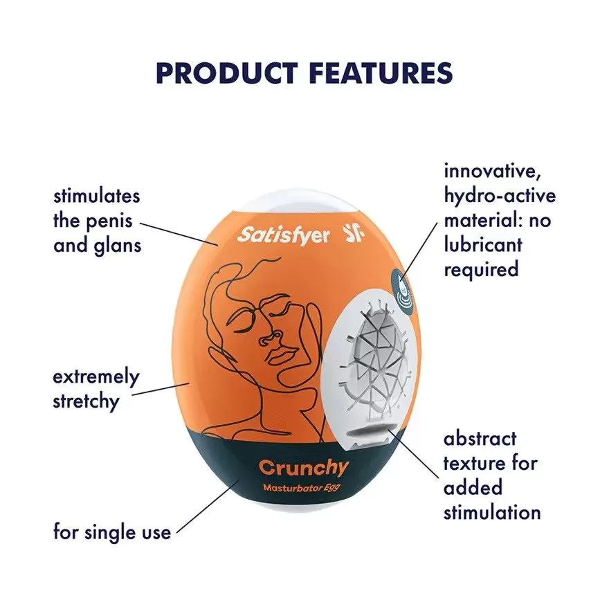 Мастурбатор Satisfyer Masturbator Egg Single (Crunchy) Orange Оранжевый, 9043408 оптом