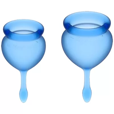 Набор менструальных чаш, 2шт Satisfyer Feel good Menstrual Cup blue Голубой, J1763-6