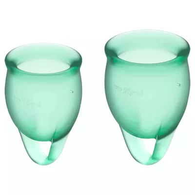 Набор менструальных чаш, 2шт Satisfyer Feel confident Menstrual Cup green Зеленый, J1762-5
