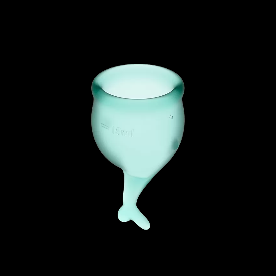 Набор менструальных чаш, 2шт Satisfyer Feel secure Menstrual Cup Dark green Темно зеленый, J1766-5 оптом